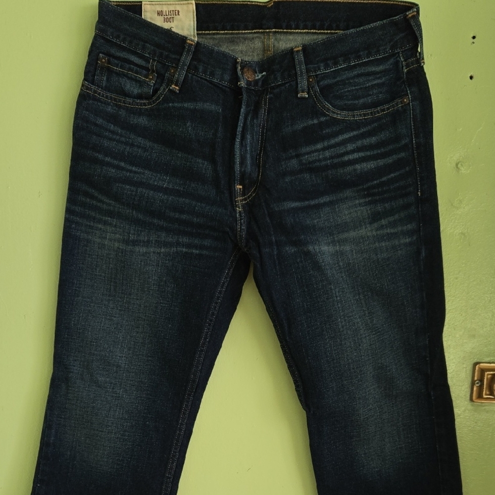 Hollister Men's Deep Indigo Bootcut Jeans